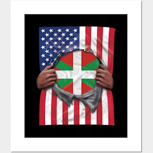 Bilbao Flag American Flag Ripped - Gift for Basque From Bilbao Posters and Art